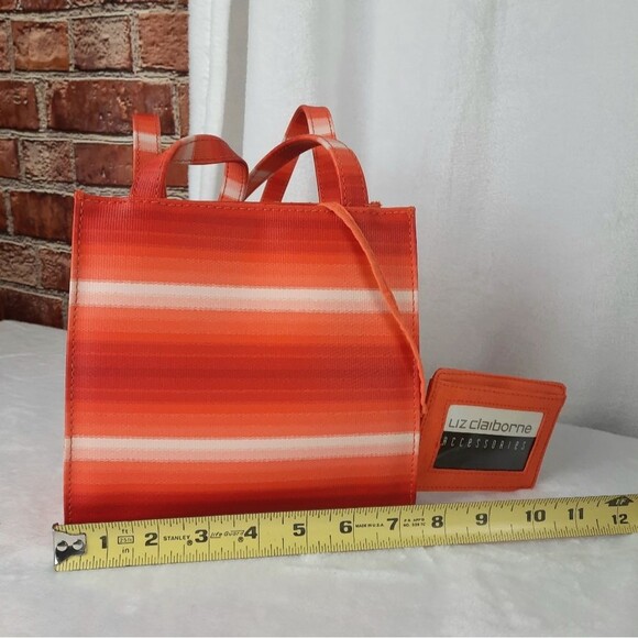 Liz Claiborne Orange Striped Women's Bag - Picture 9 of 12